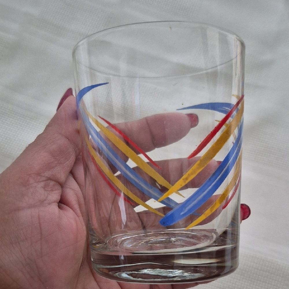 Vintage Multicolor Set Of 6 Juice Glass Set - Picture 5 of 16